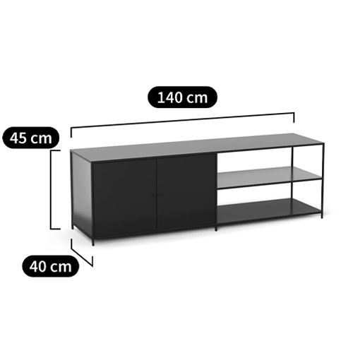 ТВ-тумба из металла с 2-мя дверцами и полками Damian Metal TV Stand в Воронеже