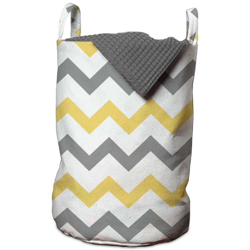 Корзина Mustard and Gray Chevron Basket Горчичный Серый Белый в Воронеже | Loft Concept 