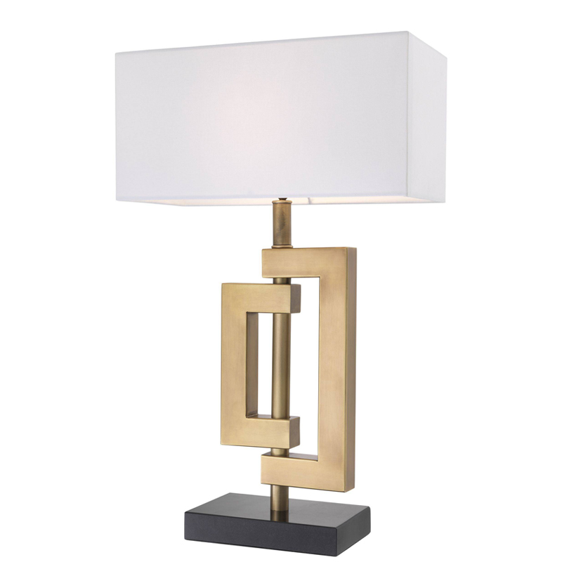 Настольная лампа Eichholtz Table Lamp Leroux brass Белый Латунь Античная полированная Черный в Воронеже | Loft Concept 