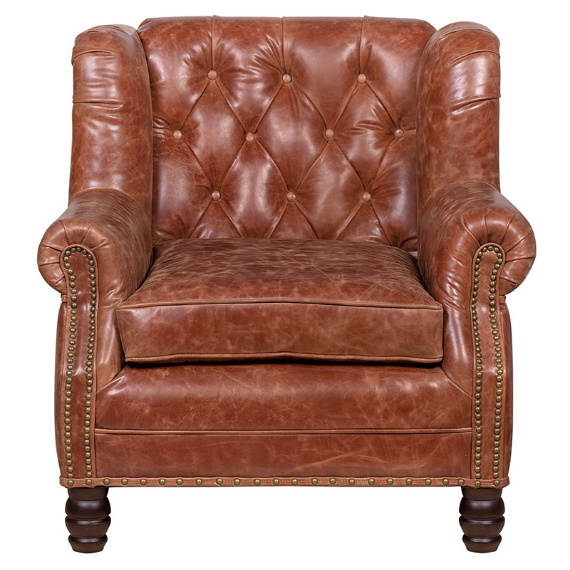 Кожаное кресло James Brown Leather Armchair Коричневый Кожаное кресло James Brown Leather Armchair Коричневый в Воронеже | Loft Concept
