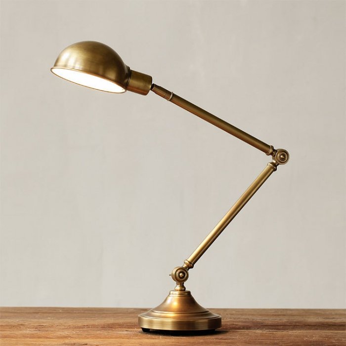 Настольная лампа Brass Vintage Loft Table Lamp Латунь в Воронеже | Loft Concept 