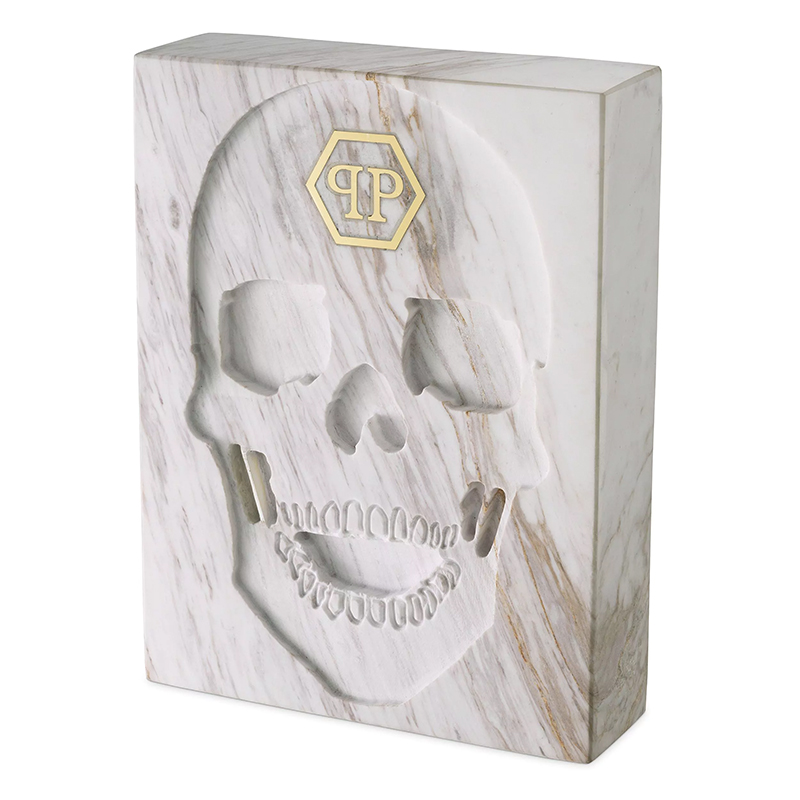 Статуэтка Philipp Plein Marble Skull book Белый Мрамор Bianco в Воронеже | Loft Concept 