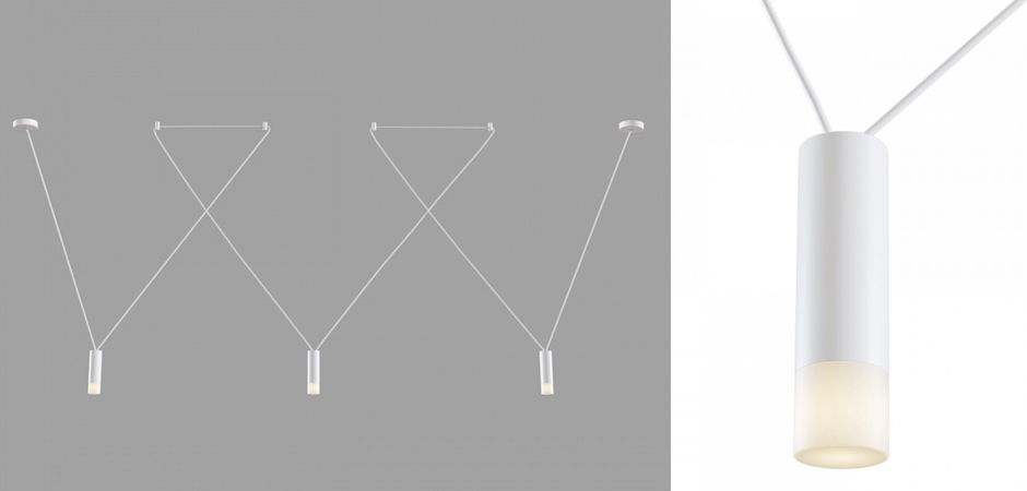 Wireflow LED White Suspension lam 3 патрона Wireflow LED White Suspension lam 3 патрона - Loft-Concept в Воронеже