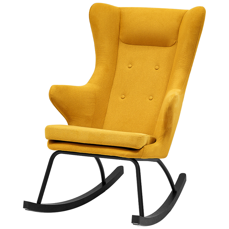 Rocking chair DORIA YELLOW Кресло-Качалка Желтое Желтый Черный в Воронеже | Loft Concept 