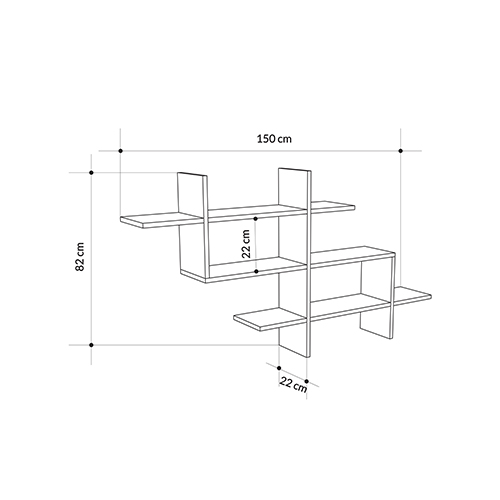 Полка фигурная подвесная цвета антрацит HALIC BOOKCASE ANTHRACITE в Воронеже