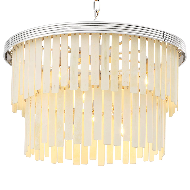 Люстра Eichholtz Chandelier Arizona S Nickel ivory ( слоновая кость ) Никель в Воронеже | Loft Concept 