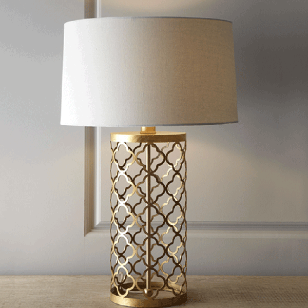 Настольная лампа Regina-Andrew Design Quatrefoil Drum Lamp Латунь в Воронеже | Loft Concept 