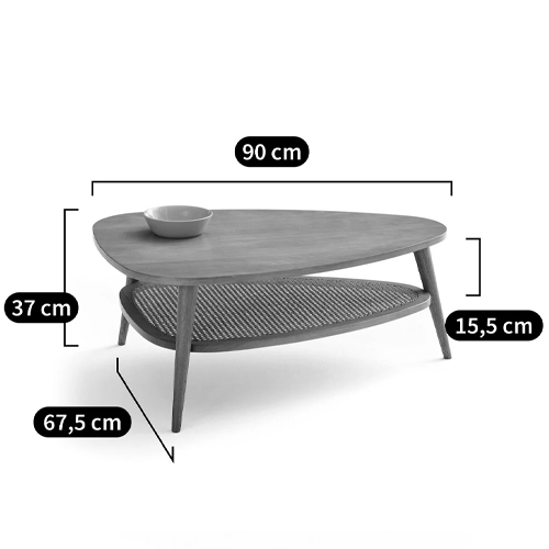 Журнальный стол из массива дуба и декором из плетеного ротанга Reyer Rattan Coffee Table Журнальный стол из массива дуба и декором из плетеного ротанга Reyer Rattan Coffee Table в Воронеже
