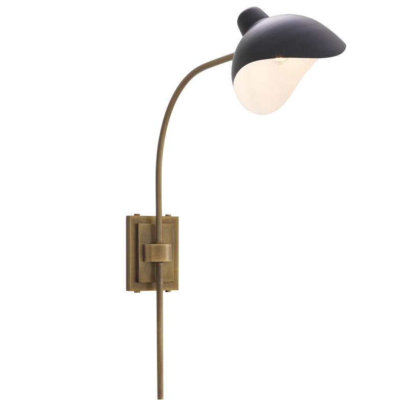 Бра Eichholtz Wall Lamp Pelham Brass Черный Латунь Античная полированная в Воронеже | Loft Concept 