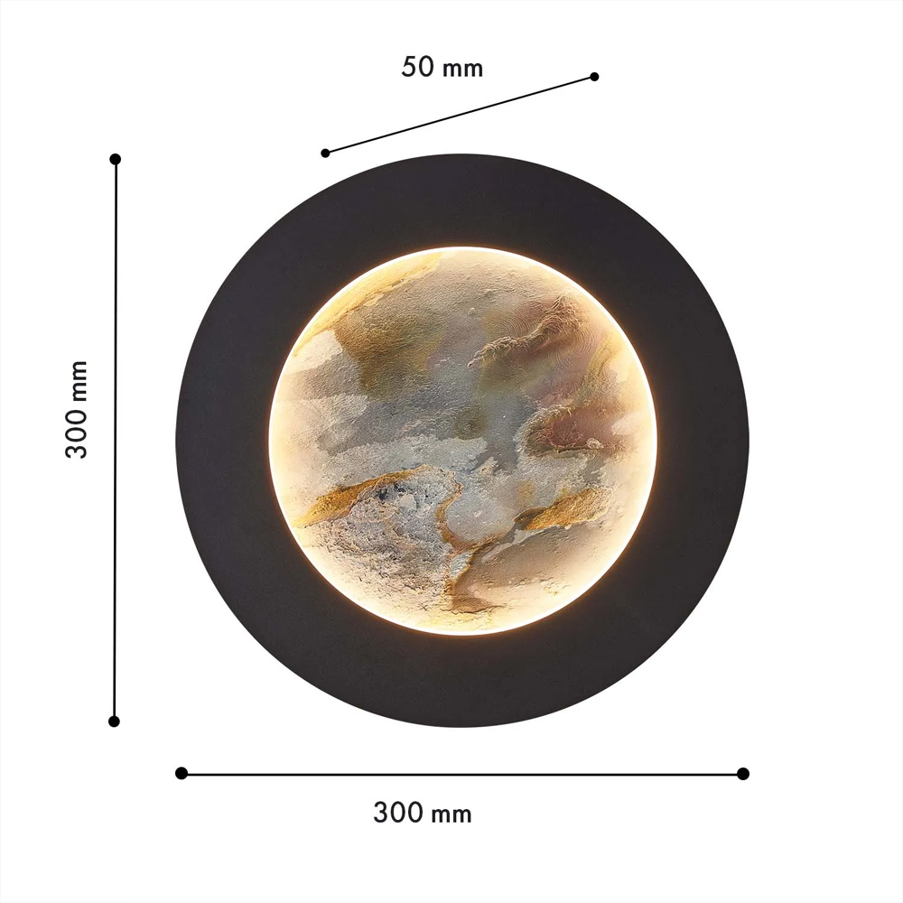 Бра в форме диска черного цвета Borders of Black в Воронеже