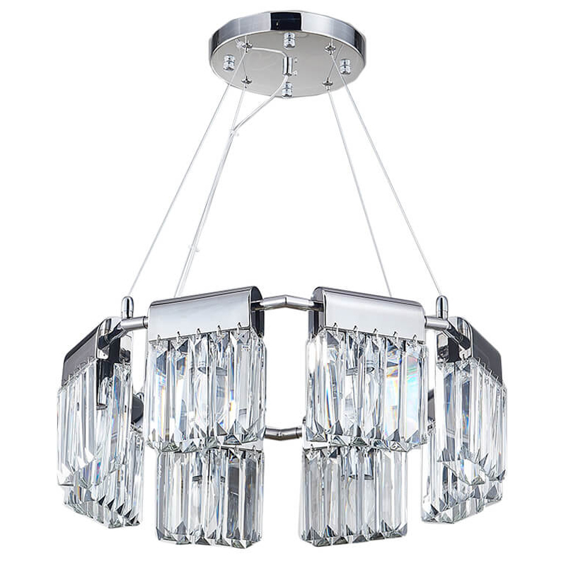 Люстра Crystal Pendants chrome 8 Прозрачное Стекло Хром Люстра Crystal Pendants chrome 8 Прозрачное Стекло Хром в Воронеже | Loft Concept