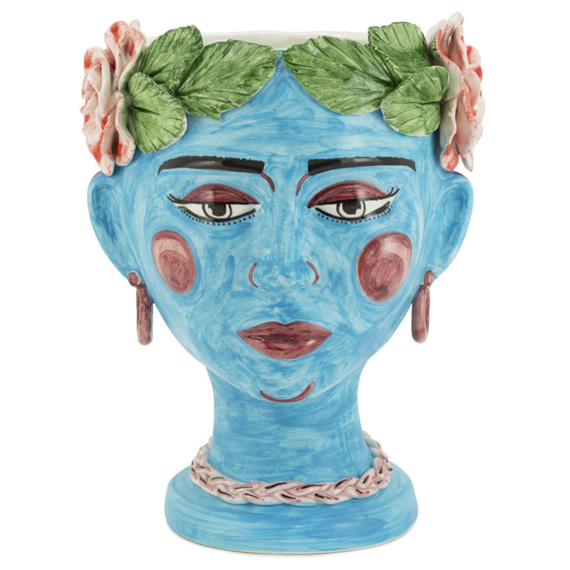 Ваза VASE HEAD SELVA COLOR Light blue Винтажный голубой Зеленый в Воронеже | Loft Concept 