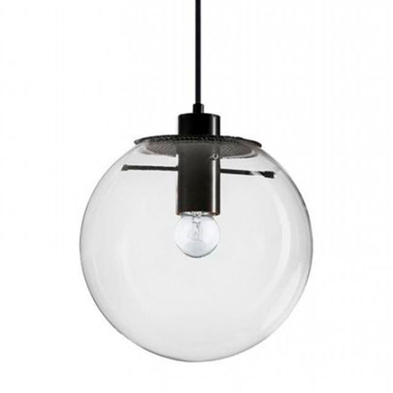 Подвесной светильник Selene Glass Ball Ceiling Lights Black  40 cm Черный Прозрачное Стекло в Воронеже | Loft Concept 