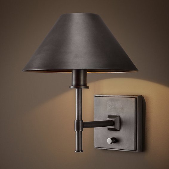 Бра RH Petite Candlestick SCONCE Aged steel Графит в Воронеже | Loft Concept 