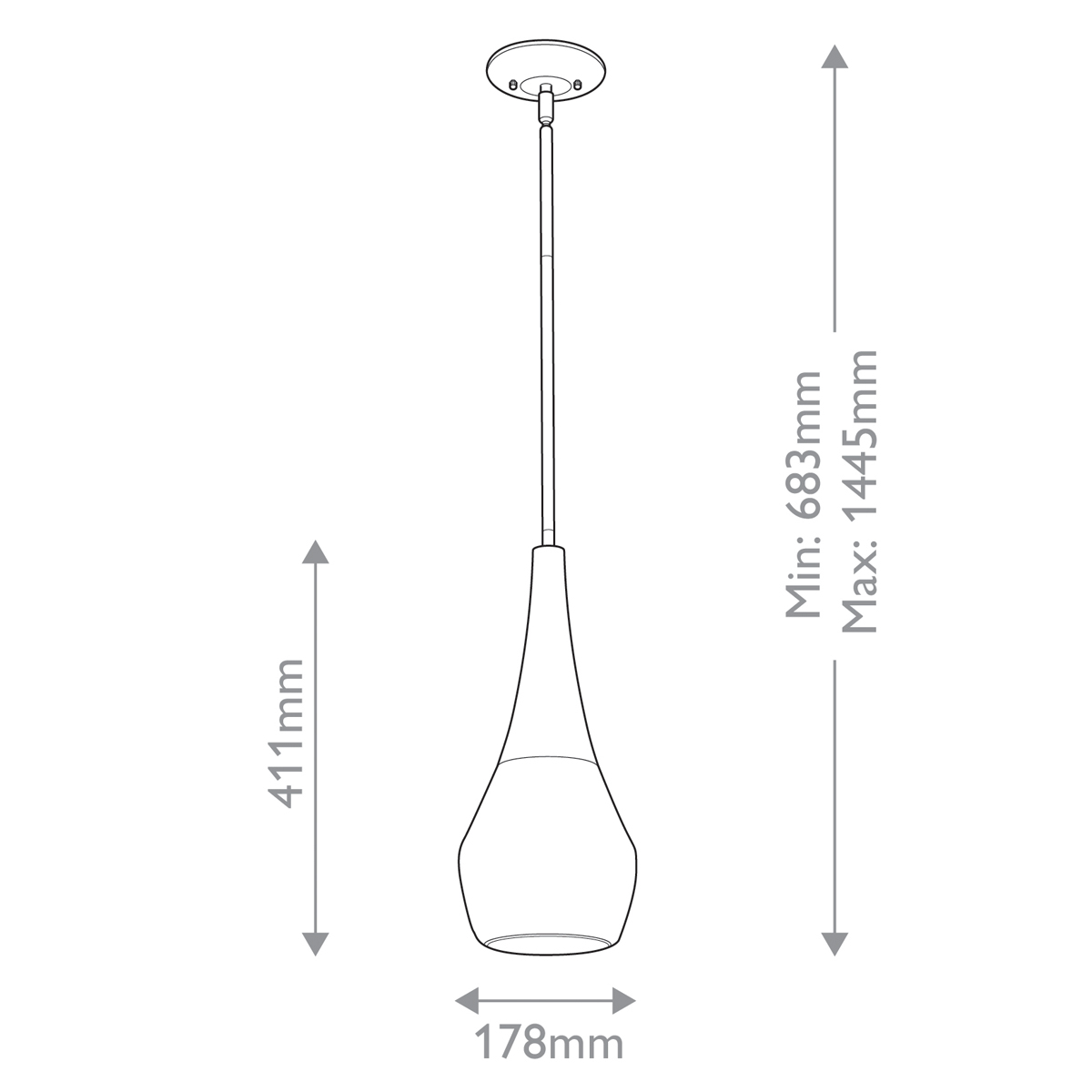 Подвесной светильник каплевидной формы с комбинированным плафоном из стали и белого матового стекла Kichler в Воронеже