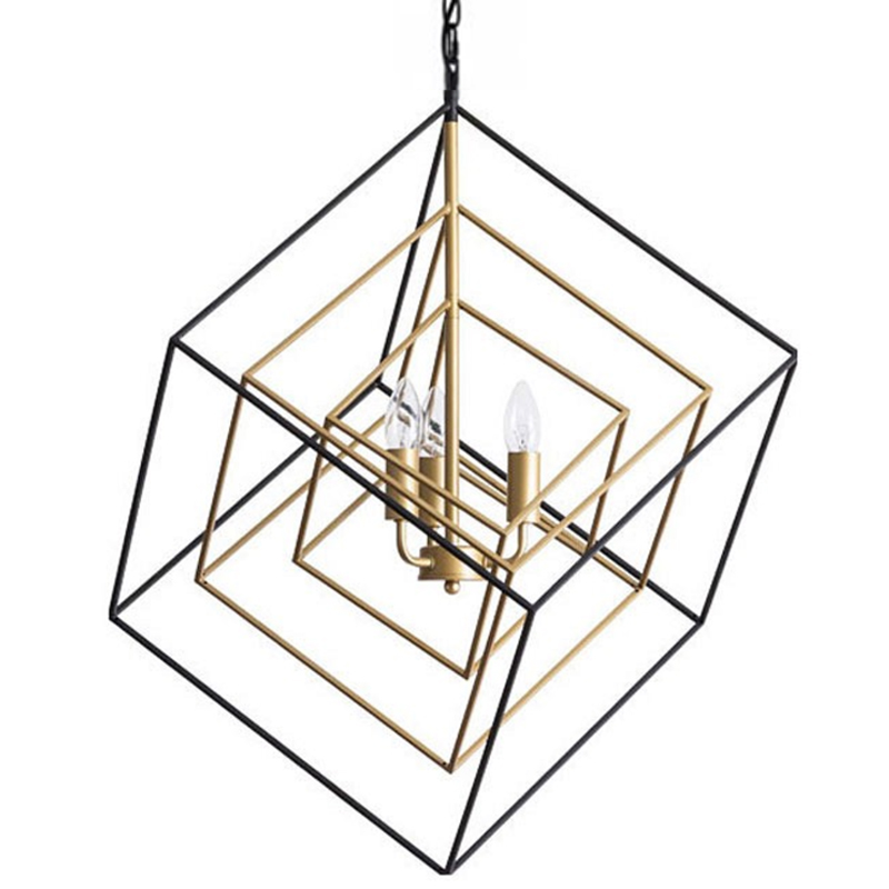 Светильник CUBIST Pendant Black and Gold 3 lamp Золотой Черный в Воронеже | Loft Concept 