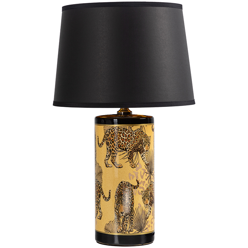 Настольная лампа с абажуром Leopard Lampshade Black Желтый Черный в Воронеже | Loft Concept 