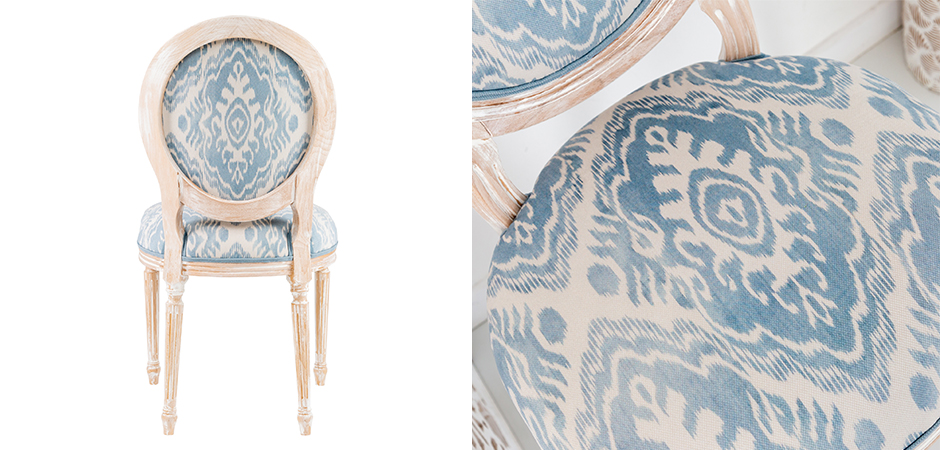 Мягкий стул со светло-голубым узором Ikat Pattern 2 Мягкий стул со светло-голубым узором Ikat Pattern 2 - Loft-Concept в Воронеже