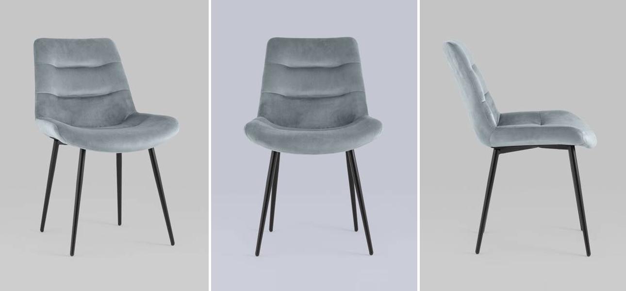 Стул Austin Chair Светло-Серый Велюр - фото