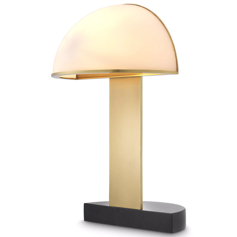 Настольная лампа Eichholtz Table Lamp Archer Белое матовое стекло Латунь Черный в Воронеже | Loft Concept 