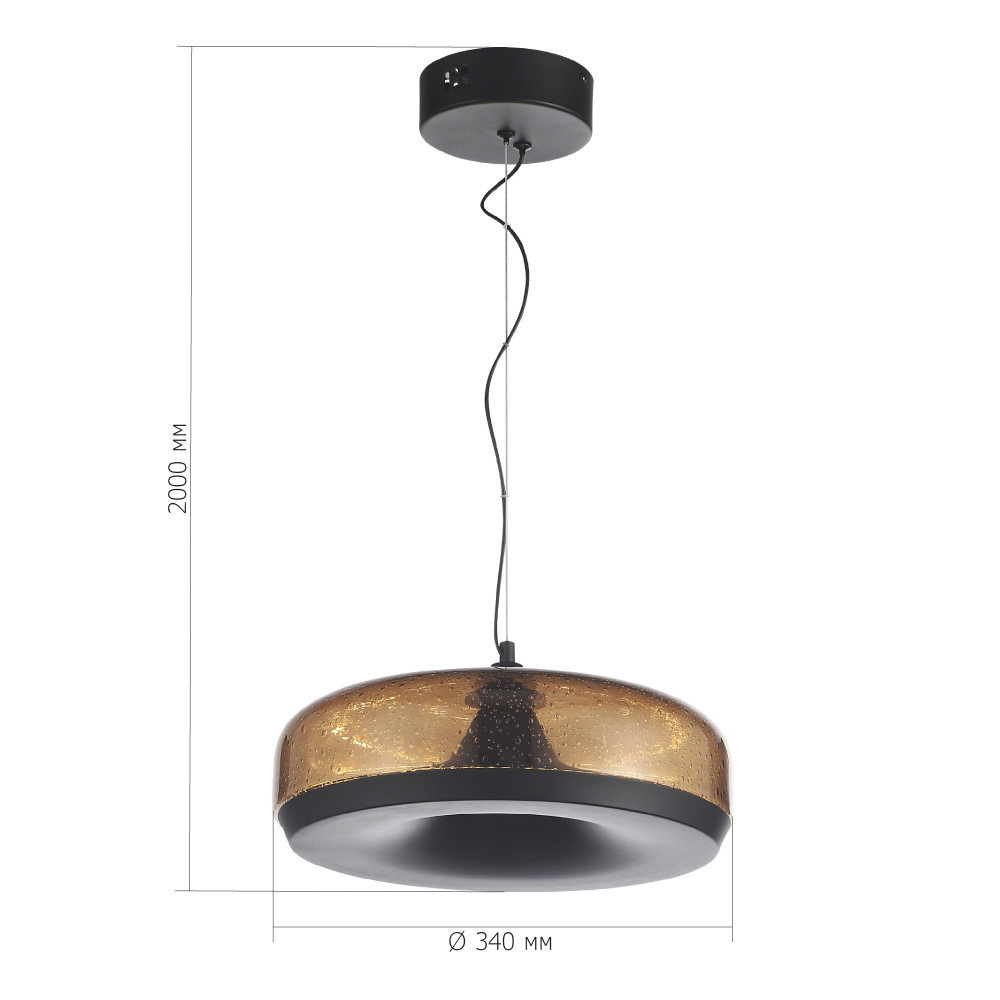 Подвесной светильник с стеклянным плафоном LED 42W 3000K Glass Textured Lampshade в Воронеже