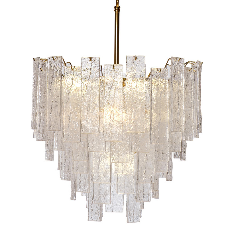 Люстра Dorit Textured Glass Rectangular Chandelier Золотой в Воронеже | Loft Concept 