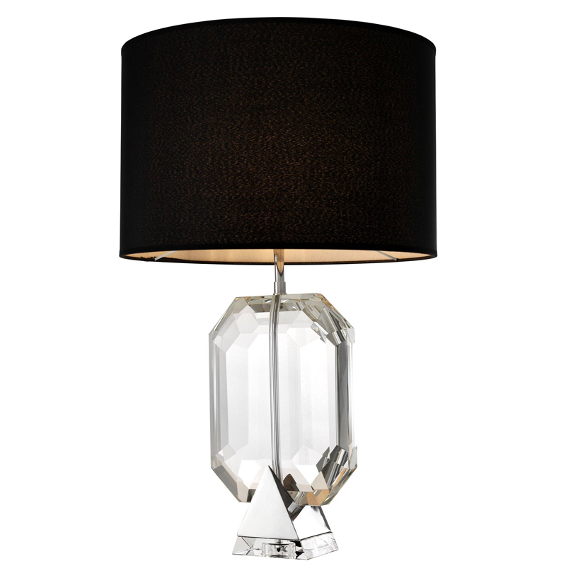 Настольная лампа Eichholtz Table Lamp Emerald Nickel & black Черный Никель Прозрачный в Воронеже | Loft Concept 