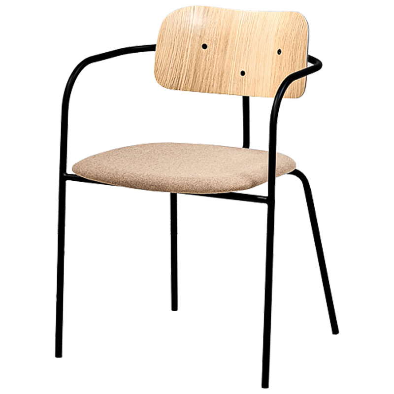 Стул Pilar Loft Stool beige Черный Бежевый Древесина Стул Pilar Loft Stool beige Черный Бежевый Древесина в Воронеже | Loft Concept