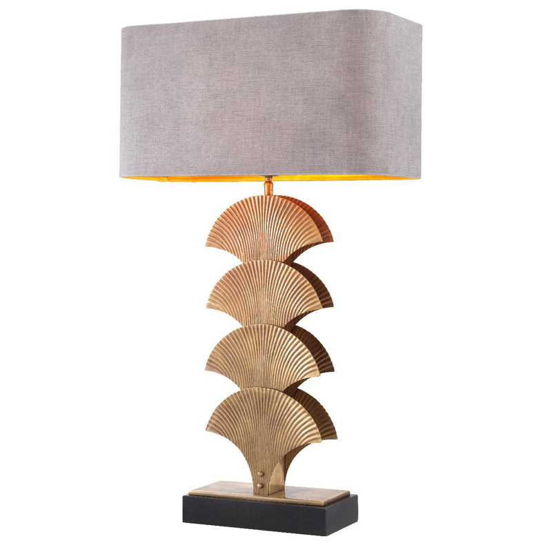 Настольная лампа Eichholtz Table Lamp Iris Черный Винтажная латунь Серый в Воронеже | Loft Concept 