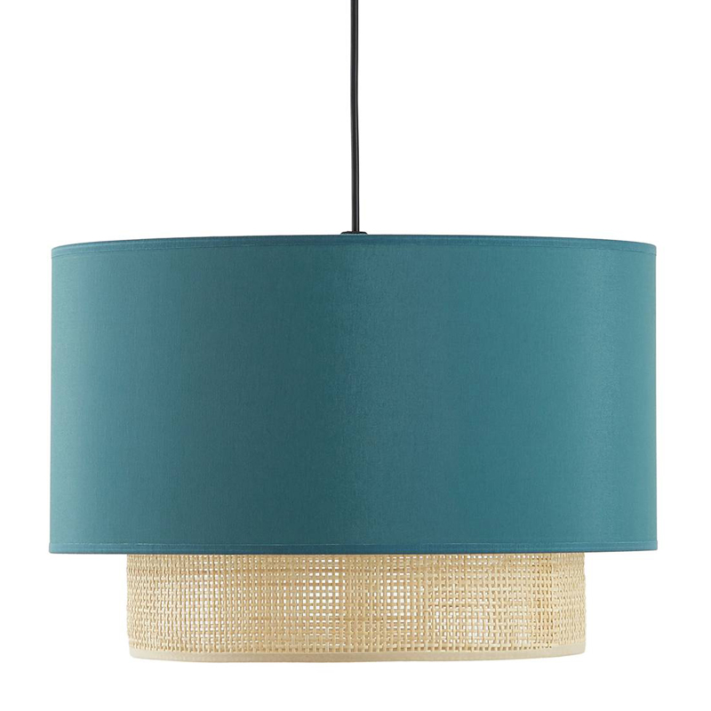 Подвесной светильник Ottar Wicker Turquoise lampshade Бежевый Бирюзовый в Воронеже | Loft Concept 