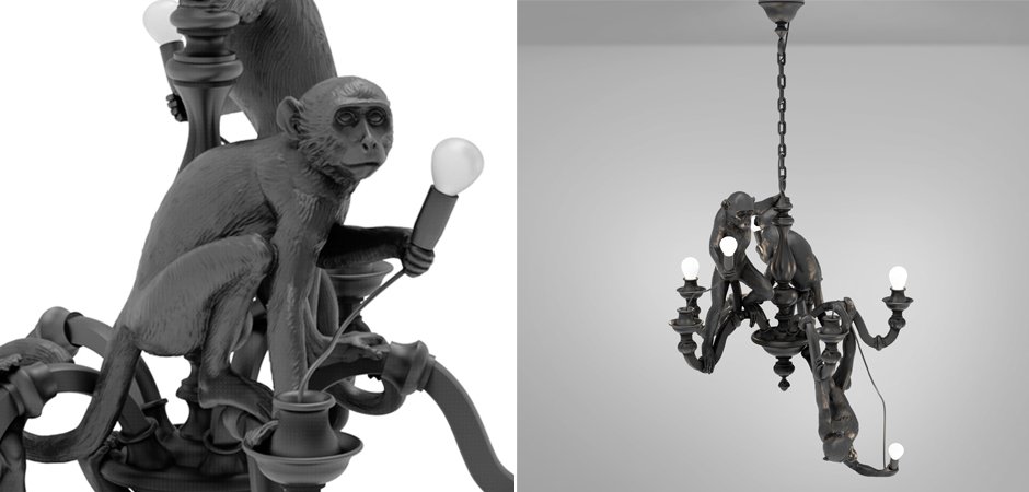 Люстра Seletti Monkey Chandelier Black Люстра Seletti Monkey Chandelier Black - Loft-Concept в Воронеже