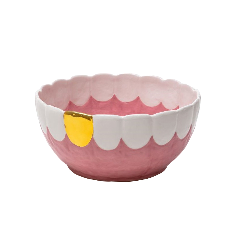 Блюдо Seletti Toothy Frootie Золотой Розовый Белый в Воронеже | Loft Concept 