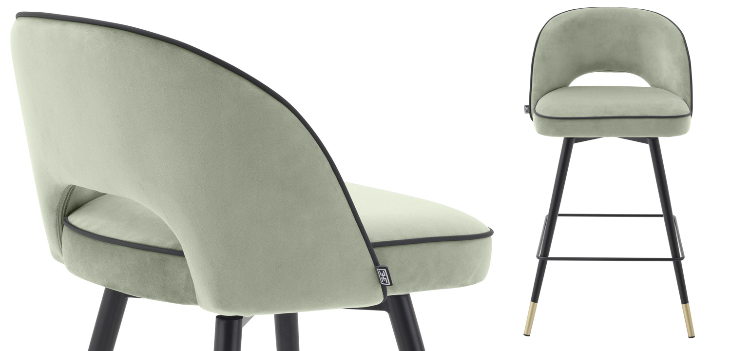 Комплект полубарных стульев Eichholtz Counter Stool Cliff set of 2 pistache green - фото
