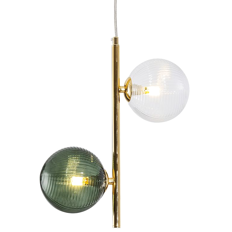 Подвесной светильник Bolle Multi Color hanging 2 lamp Зеленый Прозрачный Золотой Подвесной светильник Bolle Multi Color hanging 2 lamp Зеленый Прозрачный Золотой в Воронеже | Loft Concept