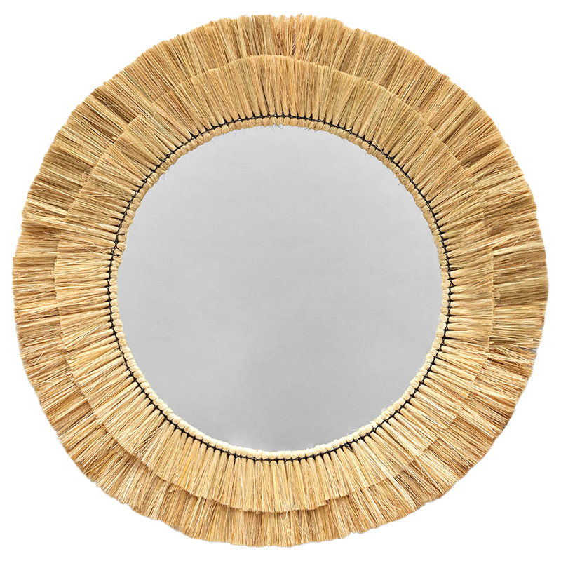 Круглое зеркало с плетеной рамой Jyoti Wicker Mirror Древесина Зеркало в Воронеже | Loft Concept 