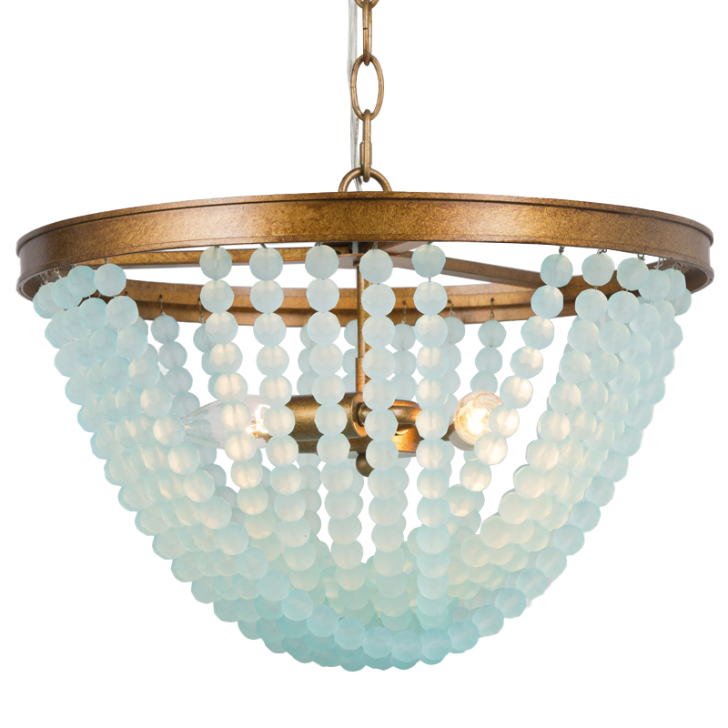 Круглая люстра с подвесками в виде круглых голубых бусин Blue Beads Chandelier Бронза Голубой Круглая люстра с подвесками в виде круглых голубых бусин Blue Beads Chandelier Бронза Голубой в Воронеже | Loft Concept