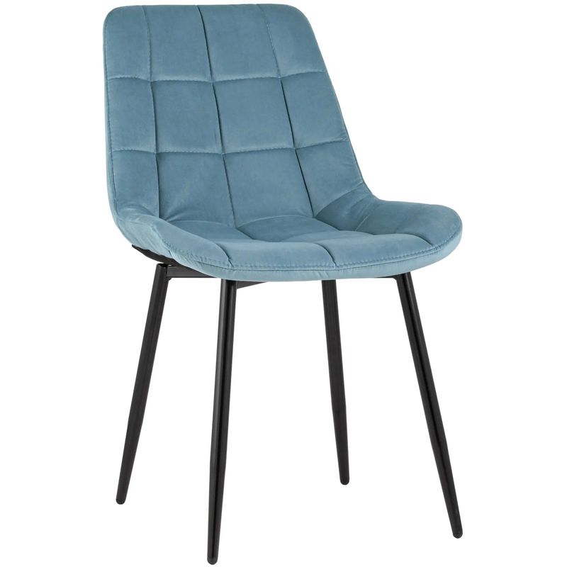 Стул NANCY Chair Голубой Велюр Голубой пастельный Черный Стул NANCY Chair Голубой Велюр Голубой пастельный Черный в Воронеже | Loft Concept