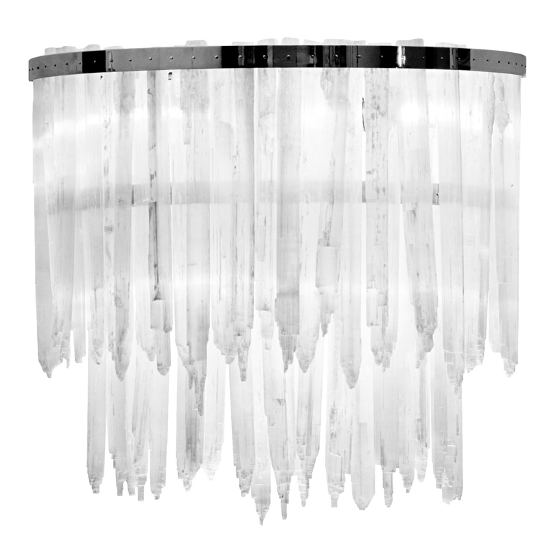 Бра LAMP APPLIQUE SELENITE Никель Прозрачный белый в Воронеже | Loft Concept 