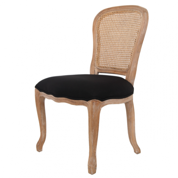 Стул French chairs Provence Neman Black Rattan Chair Черный Бежевый в Воронеже | Loft Concept 