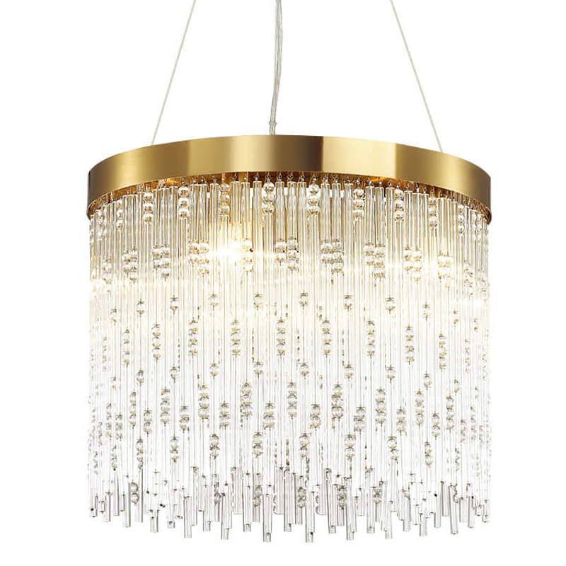 Люстра Hailstorm Rain Kerri Chandelier gold 45 Прозрачный (Transparent) Золотой в Воронеже | Loft Concept 