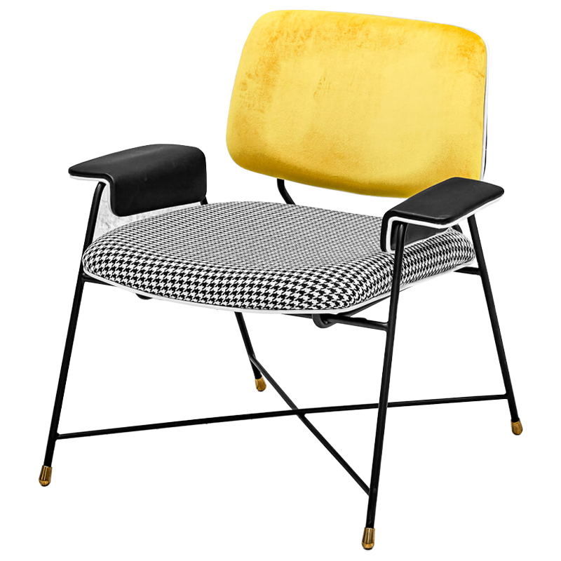 Кресло Bagot Chair Yellow Черно-белый Желтый в Воронеже | Loft Concept 