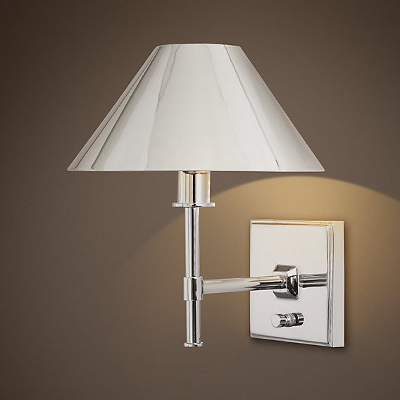 Бра RH Petite Candlestick SCONCE Polished Nickel Хром в Воронеже | Loft Concept 