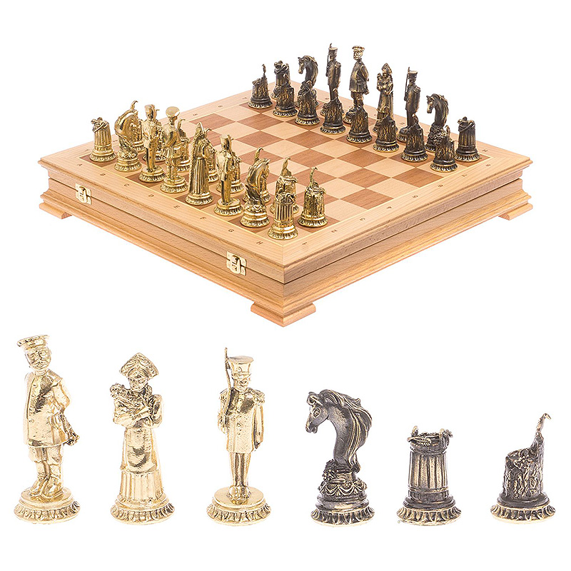 Шахматы из бронзы в ларце из натурального бука Decorative Thematic Chess Бронза Золотой Коричневый Шахматы из бронзы в ларце из натурального бука Decorative Thematic Chess Бронза Золотой Коричневый в Воронеже | Loft Concept