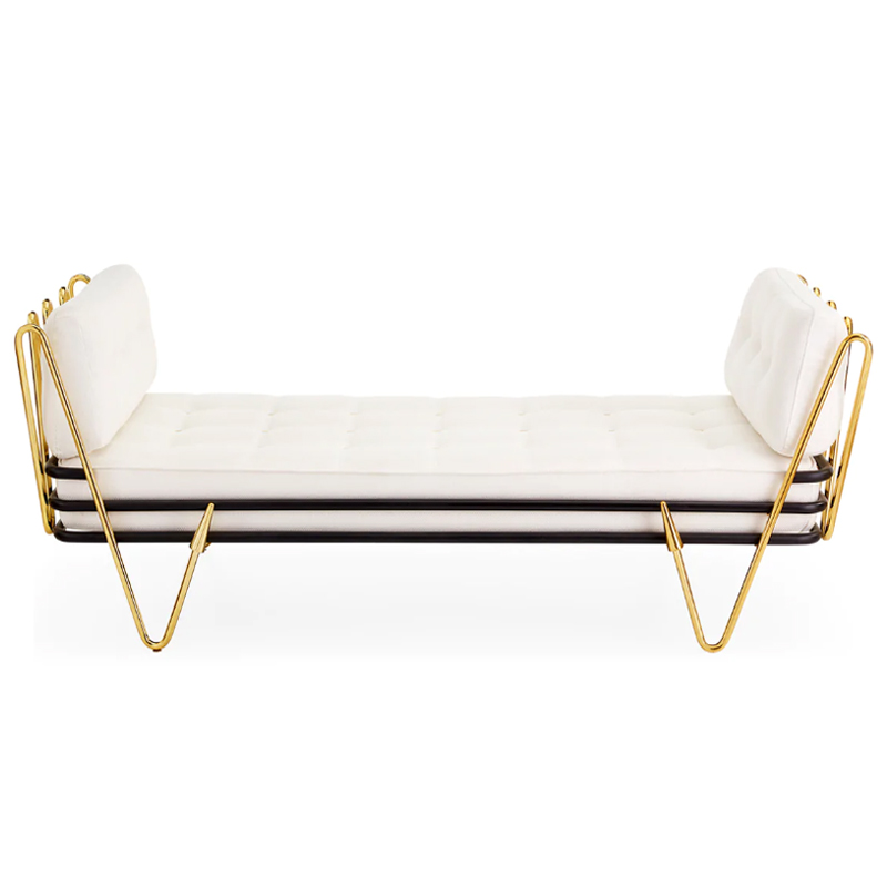 Кушетка Jonathan Adler Maxime Daybed Молочный Золотой в Воронеже | Loft Concept 