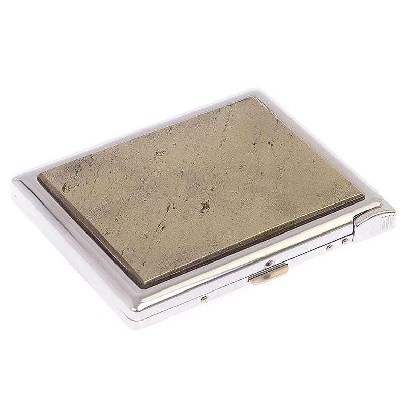 Портсигар с газовой зажигалкой из натурального камня Пирит Stone Cigarettes Cases Бежевый Серебряный Портсигар с газовой зажигалкой из натурального камня Пирит Stone Cigarettes Cases Бежевый Серебряный в Воронеже | Loft Concept