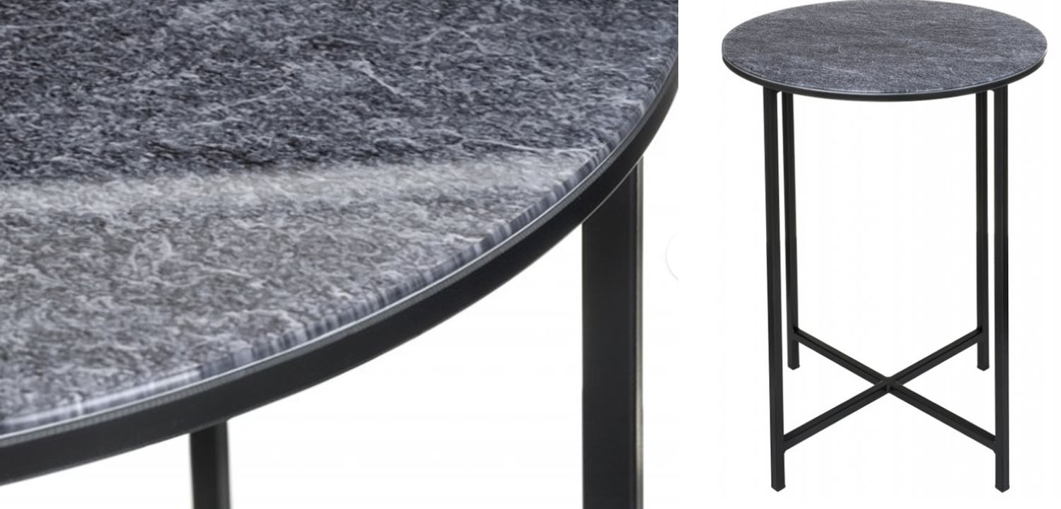 Приставной стол Zermatt Side Table round gray - фото