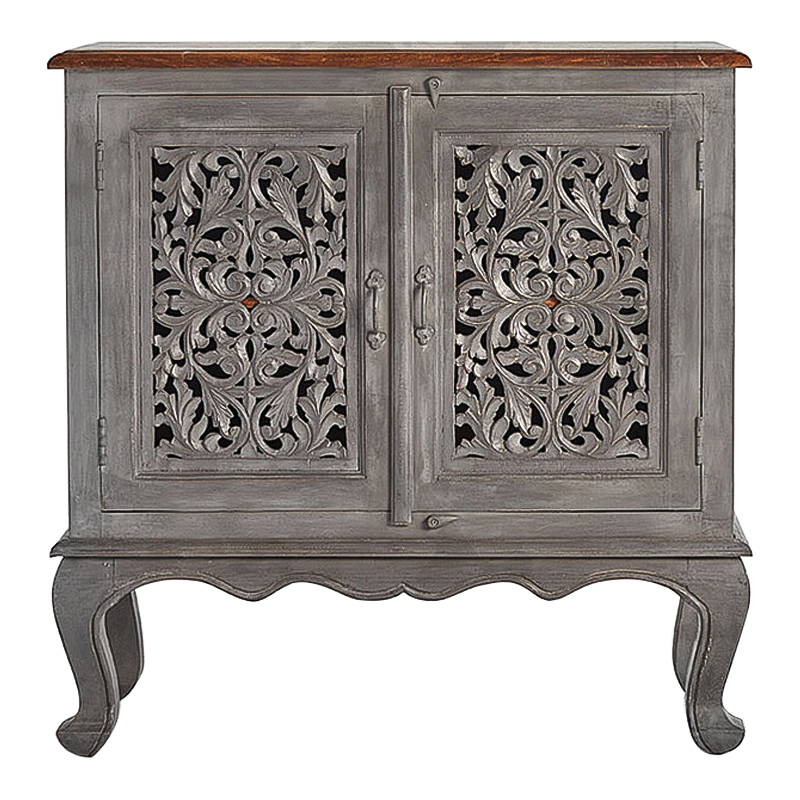 Комод Indian Antique White Furniture Chest of Drawers Agni серый Серый в Воронеже | Loft Concept 