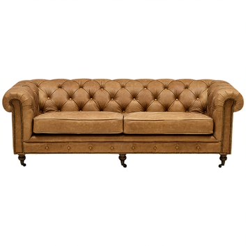 Диван Chesterfield Cinnamon Leather Sofa из винтажной кожи Корица в Воронеже | Loft Concept 