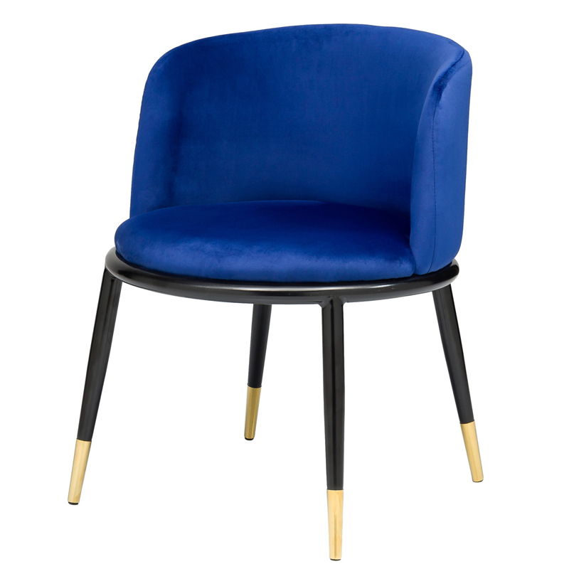 Стул Dining Chair Foucault Blue Синий Черный Золотой в Воронеже | Loft Concept 