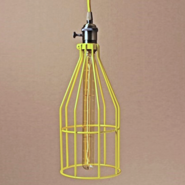 Подвесной светильник Wire Cage Pendant Twix Yellow Желтый Подвесной светильник Wire Cage Pendant Twix Yellow Желтый в Воронеже | Loft Concept